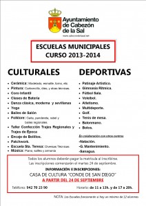 cartel actividades deportivas 13-14