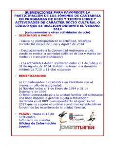 Subvenciones actividades
