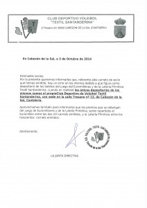 Comunicado textil