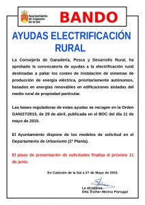 Bando Ayudas Electrificación Rural