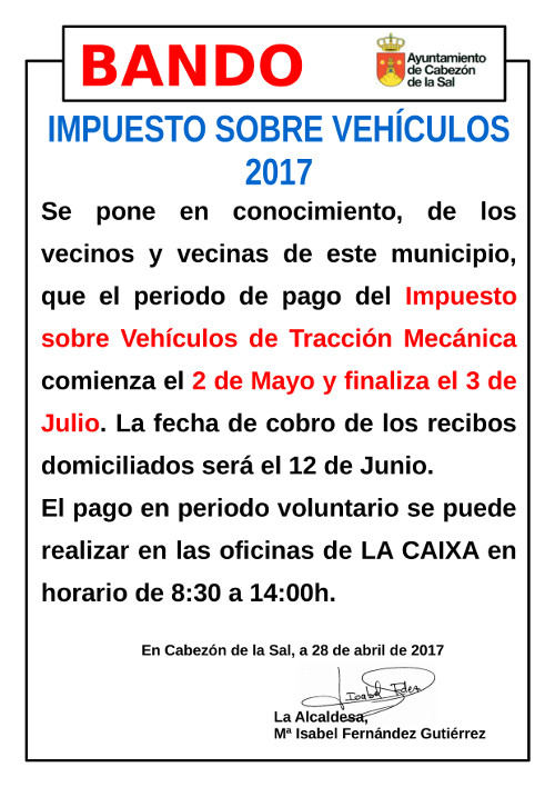 Comienza el periodo de pago del Impuesto de Vehículos de Tracción ...