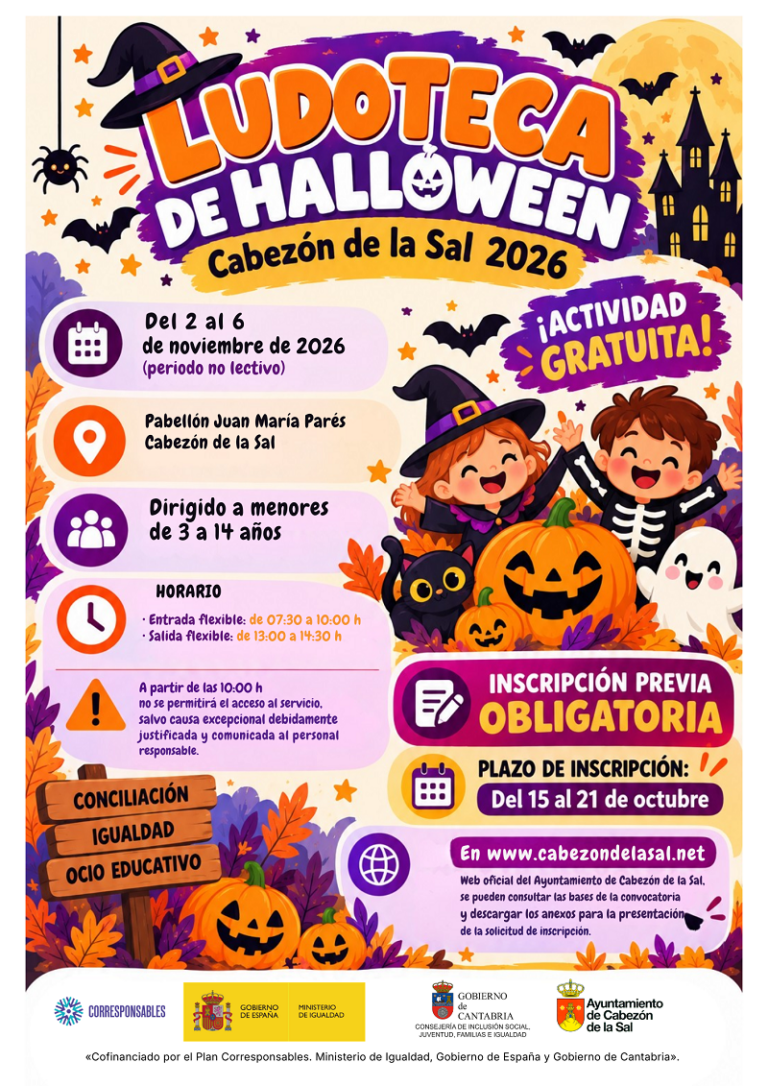Abierto el plazo de inscripción para la Ludoteca de Halloween 2026